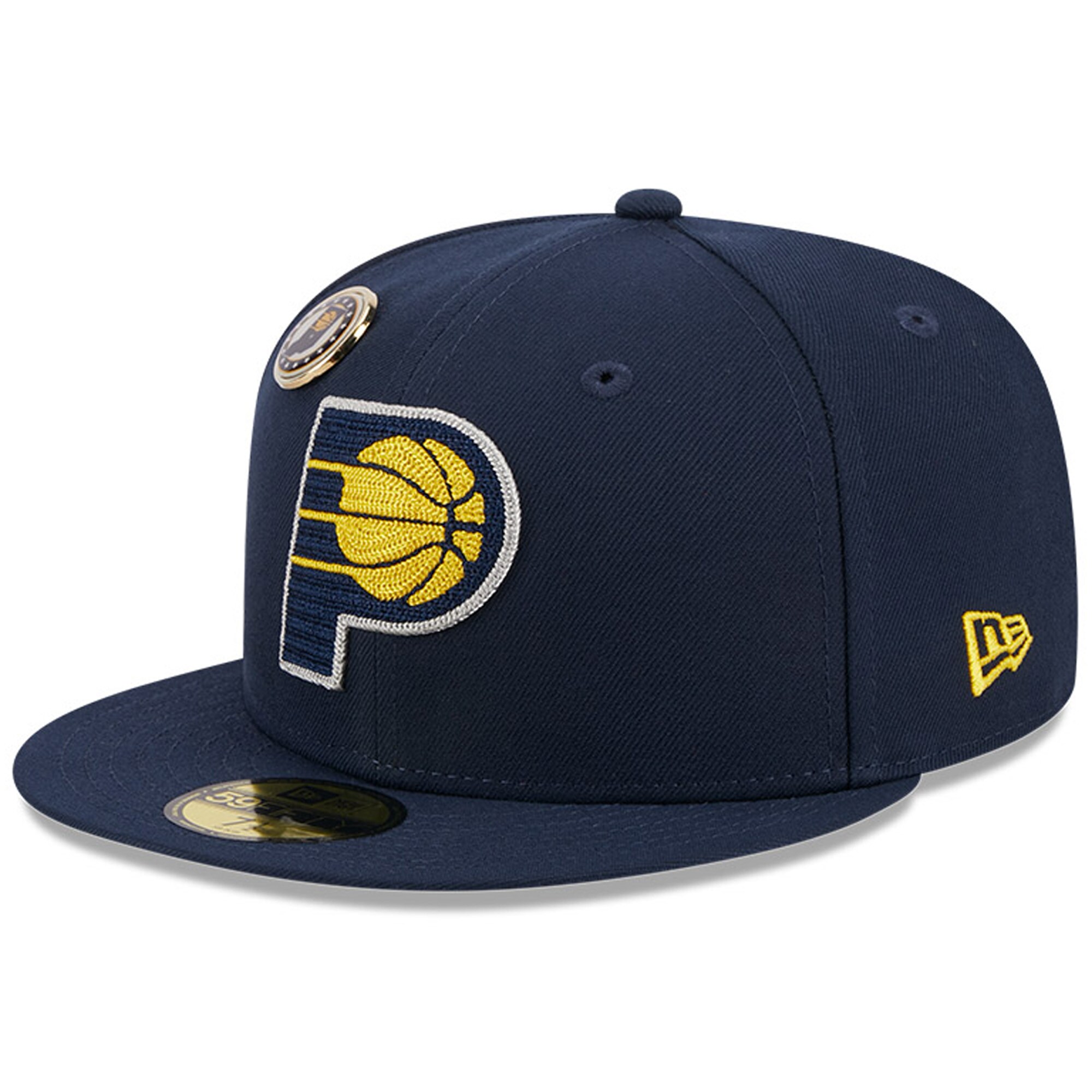 NBA men8217s indiana pacers new era navy chainstitch logo pin 59fifty fitted hat Collection - Official Jerseys & Hats | NBA Store