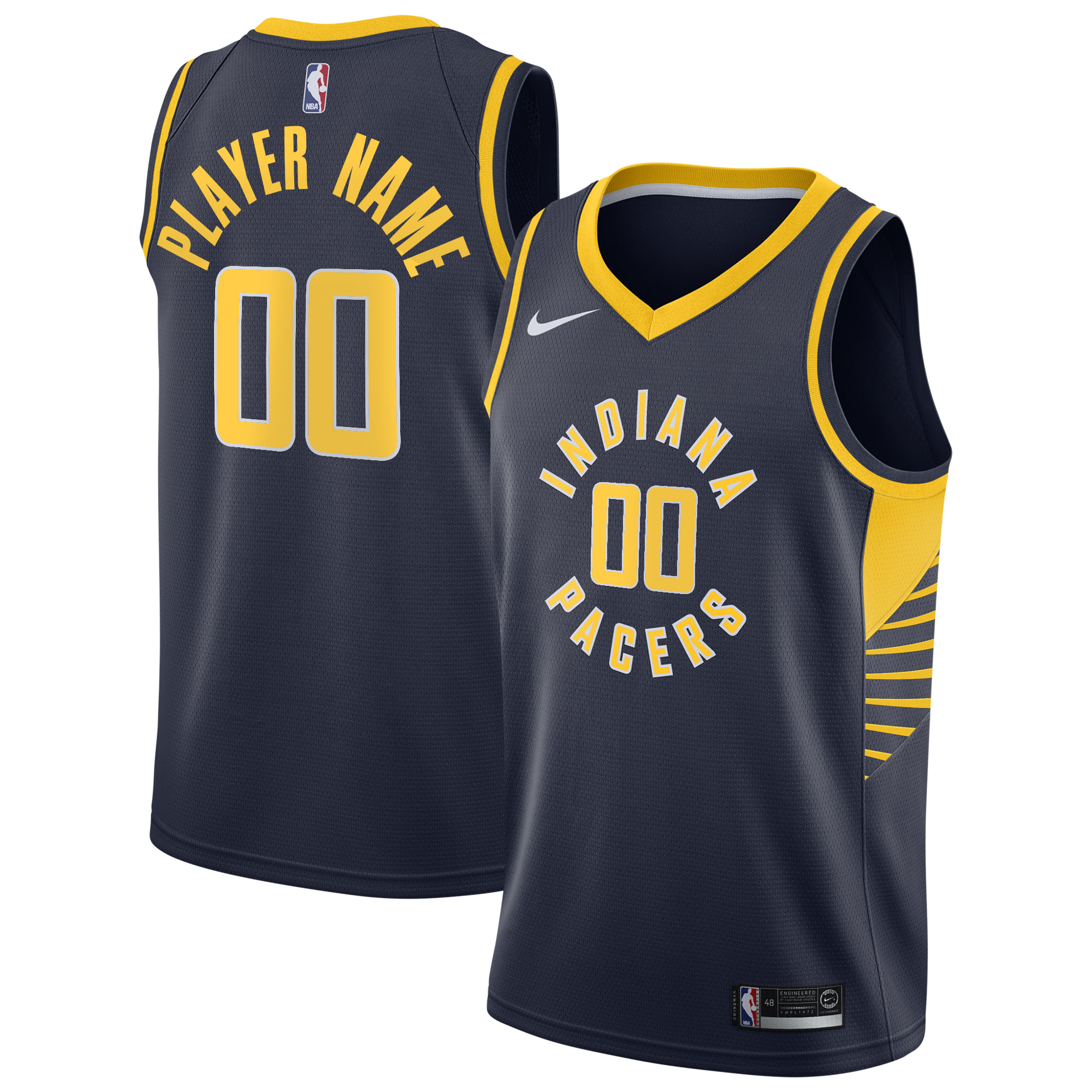 NBA men8217s indiana pacers nike navy 202021 swingman custom jersey – icon edition Collection - Official Jerseys & Hats | NBA Store