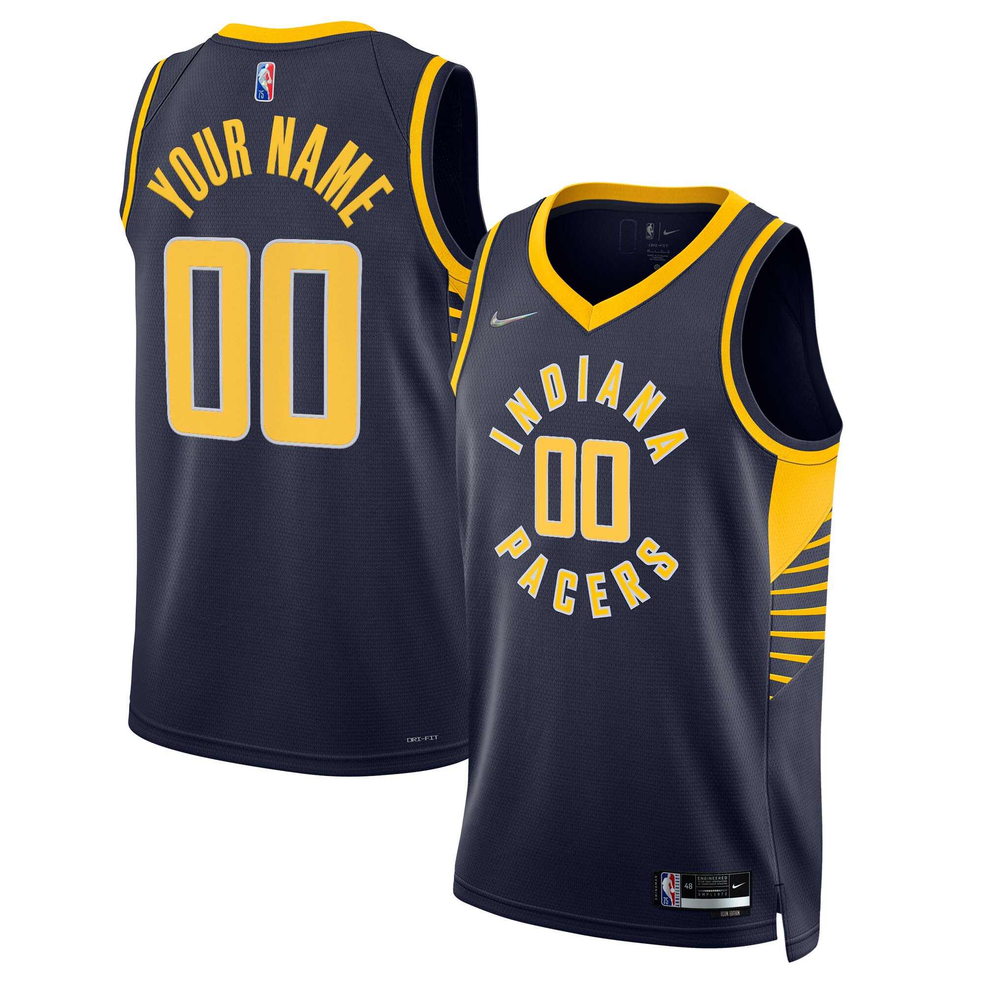 NBA men8217s indiana pacers nike navy 202122 diamond swingman custom jersey – icon edition Collection - Official Jerseys & Hats | NBA Store