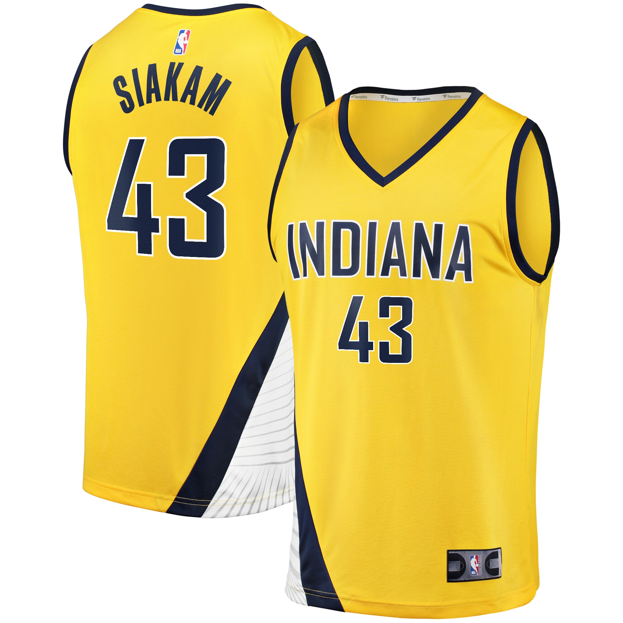NBA men8217s indiana pacers pascal siakam fanatics gold fast break player jersey – statement edition Collection - Official Jerseys & Hats | NBA Store