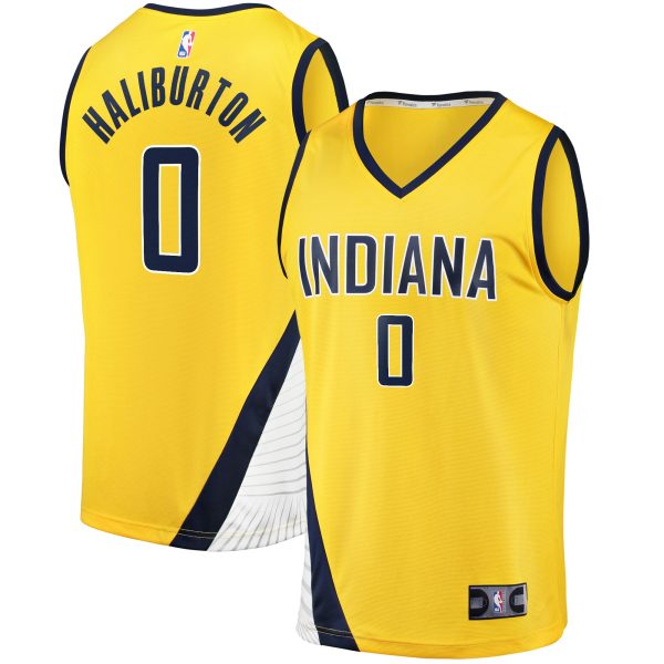 NBA men8217s indiana pacers tyrese haliburton fanatics gold fast break replica jersey – statement edition Collection - Official Jerseys & Hats | NBA Store