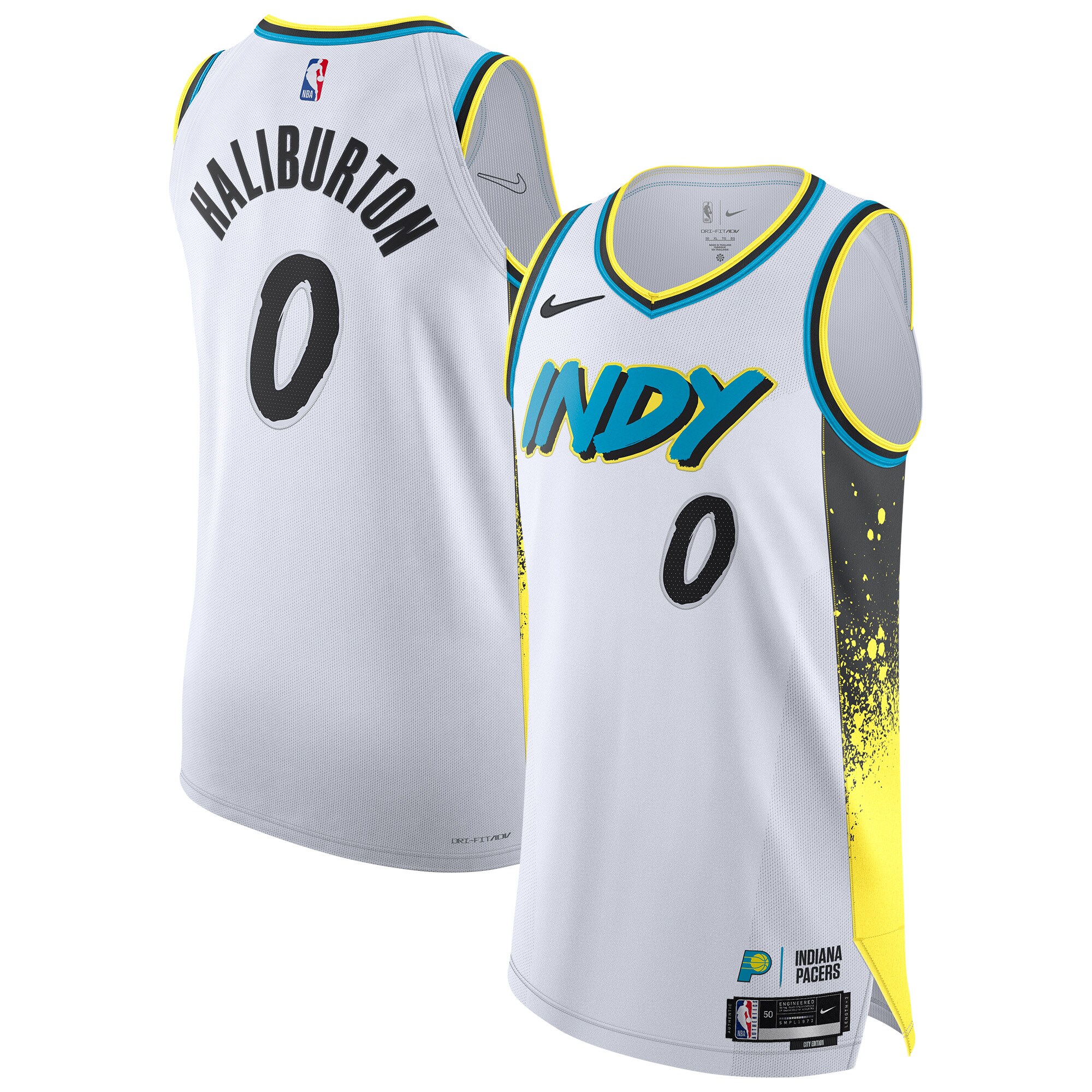 NBA men8217s indiana pacers tyrese haliburton nike white 202425 authentic player jersey – city edition Collection - Official Jerseys & Hats | NBA Store