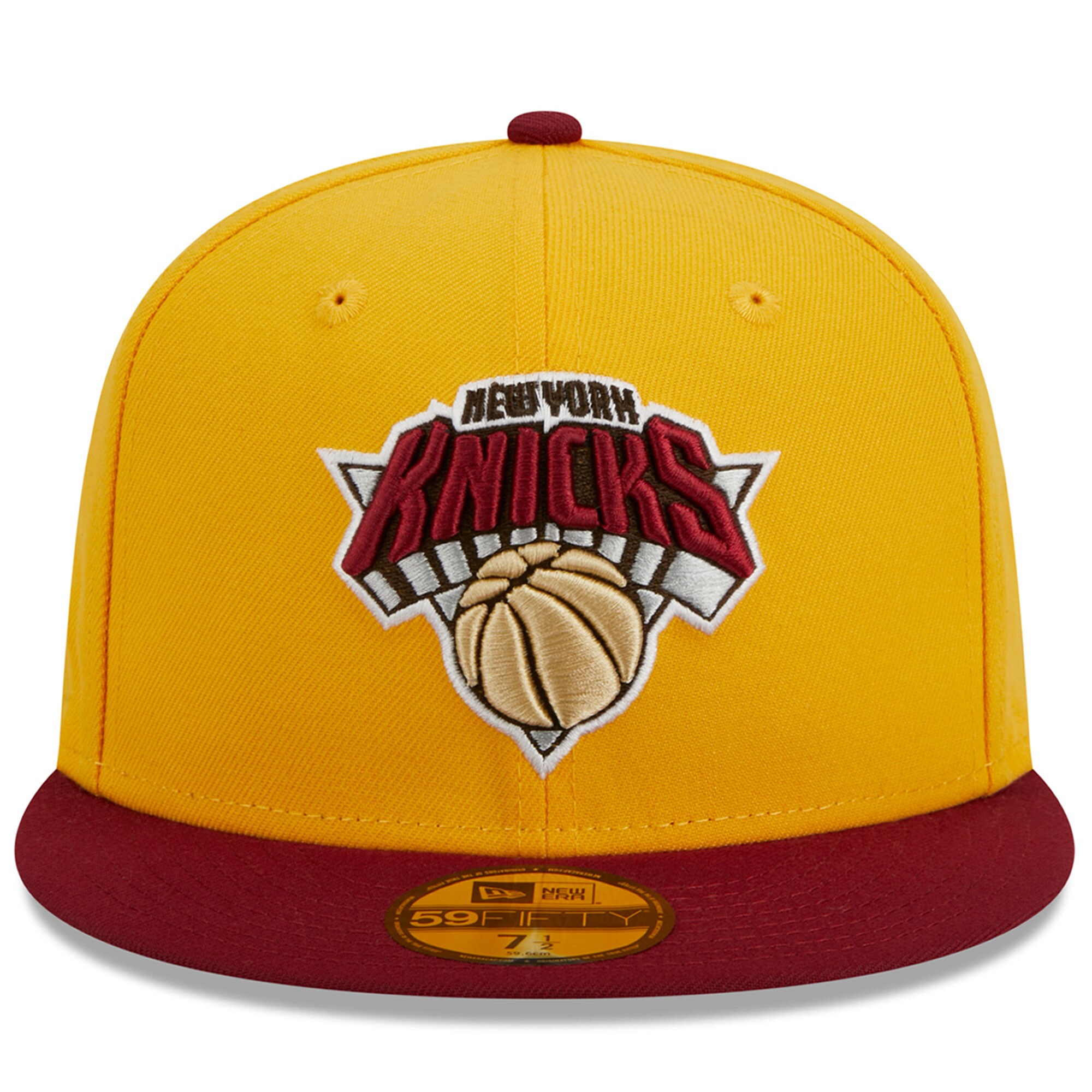 NBA men8217s new york knicks new era yellowred fall leaves 2-tone 59fifty fitted hat Collection - Official Jerseys & Hats | NBA Store