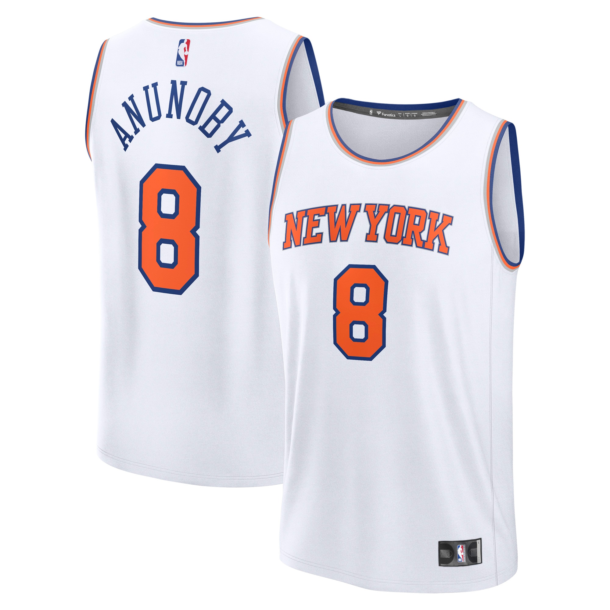 NBA men8217s new york knicks og anunoby fanatics white fast break replica player jersey – association edition Collection - Official Jerseys & Hats | NBA Store