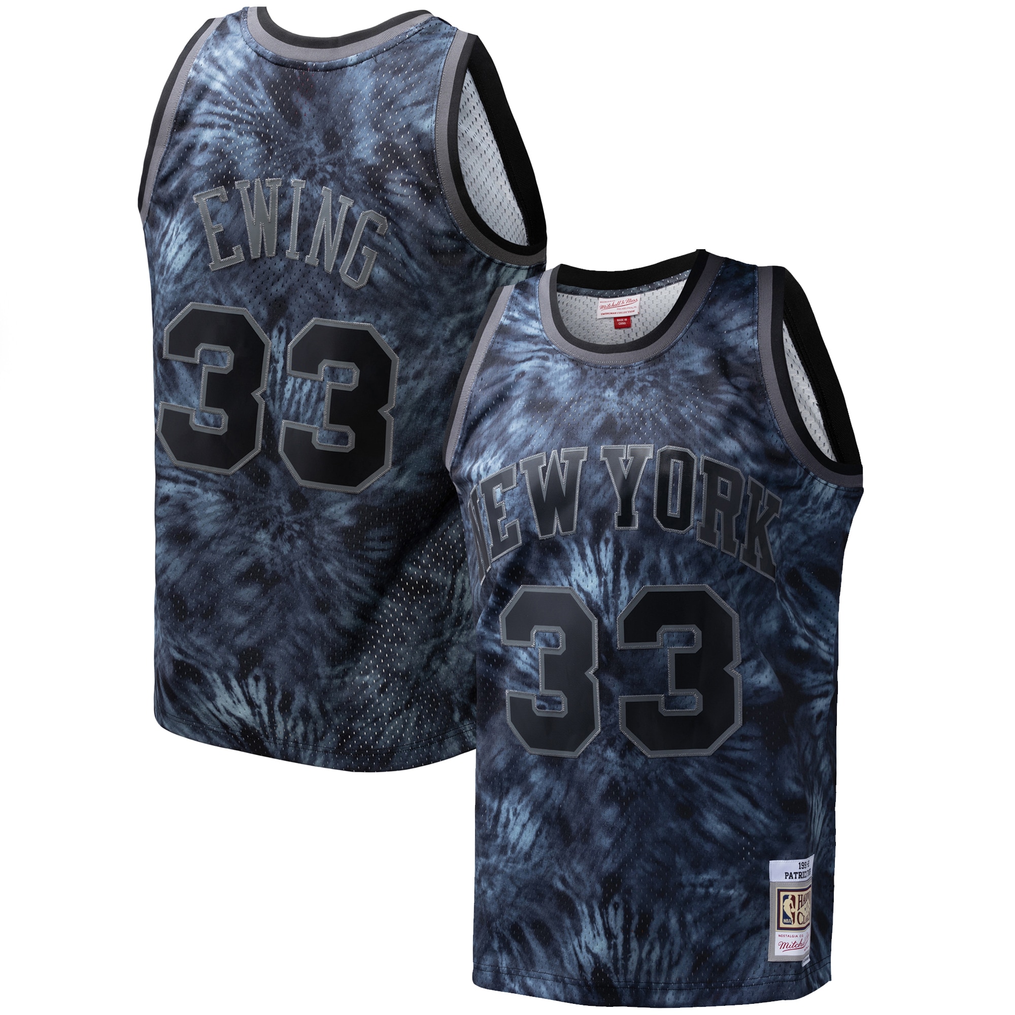 NBA men8217s new york knicks patrick ewing mitchell amp ness black hardwood classics 199192 tie-dye swingman jersey Collection - Official Jerseys & Hats | NBA Store