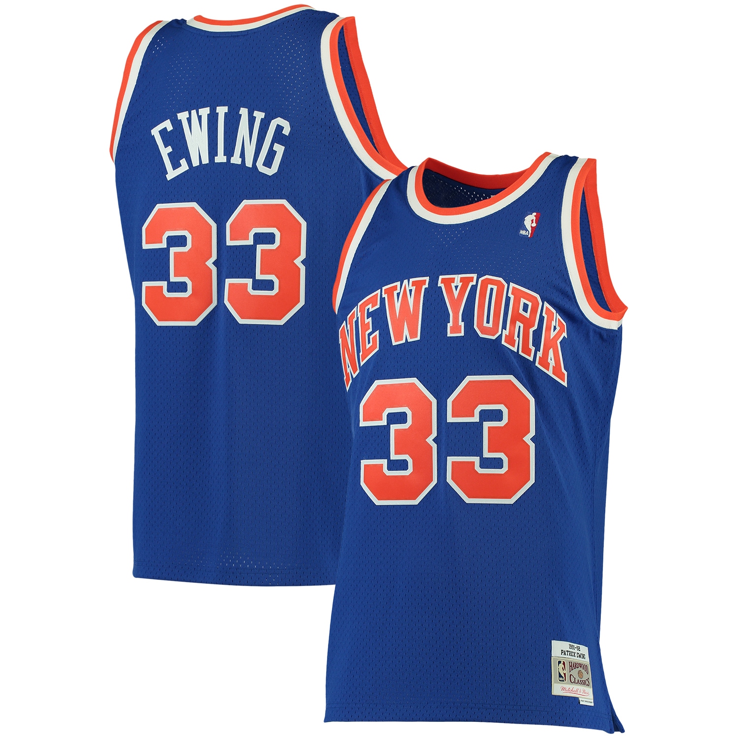 NBA men8217s new york knicks patrick ewing mitchell amp ness blue 199192 big amp tall hardwood classics swingman jersey Collection - Official Jerseys & Hats | NBA Store
