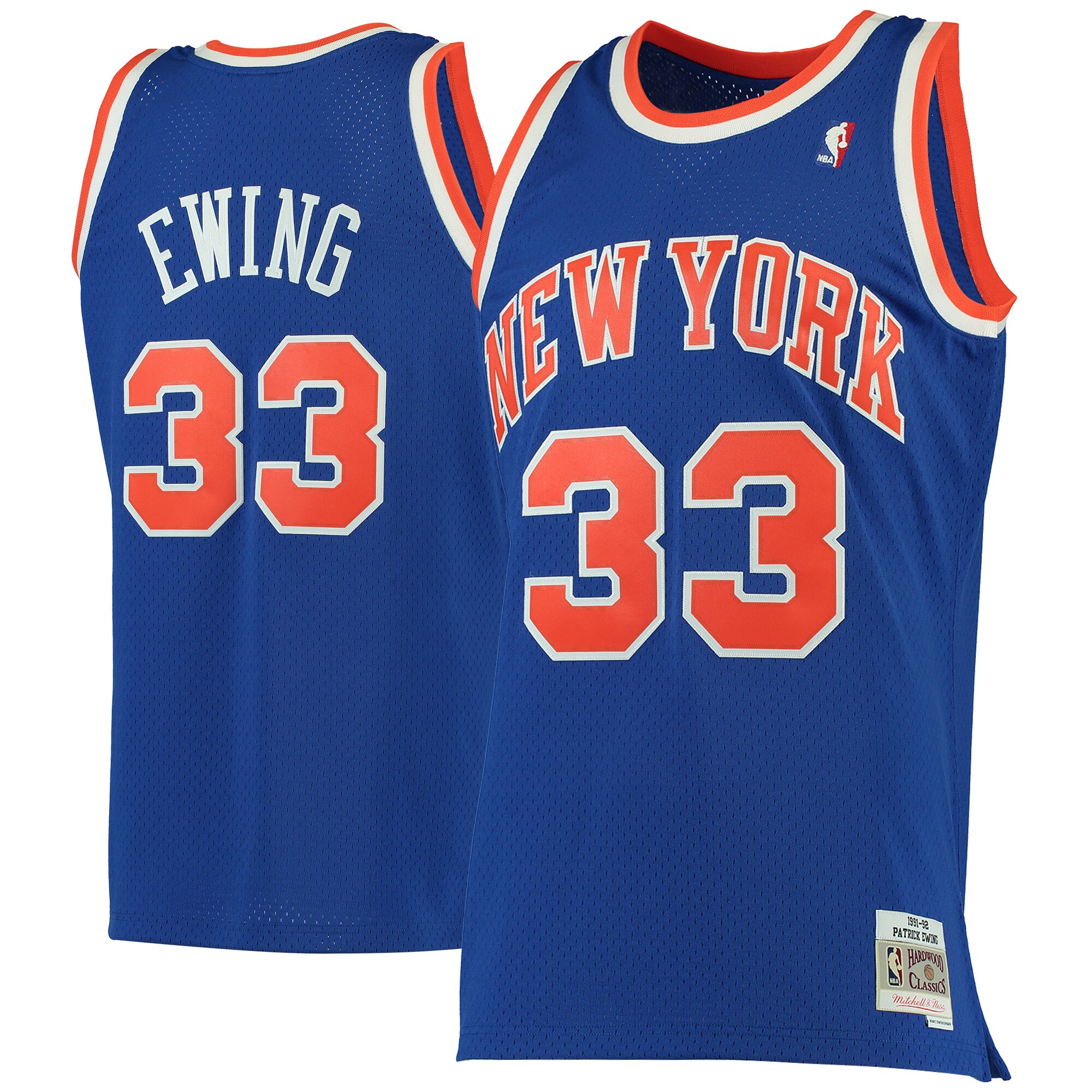 NBA men8217s new york knicks patrick ewing mitchell amp ness blue 199192 hardwood classics swingman jersey Collection - Official Jerseys & Hats | NBA Store