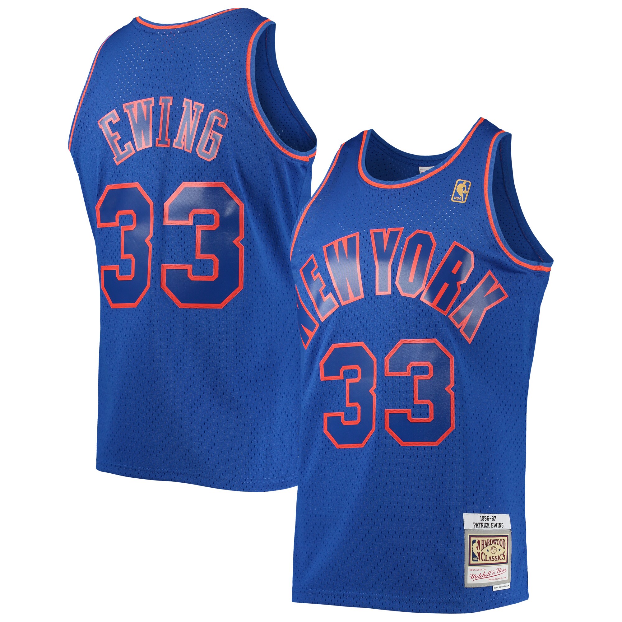 NBA men8217s new york knicks patrick ewing mitchell amp ness blue 199697 hardwood classics swingman jersey Collection - Official Jerseys & Hats | NBA Store