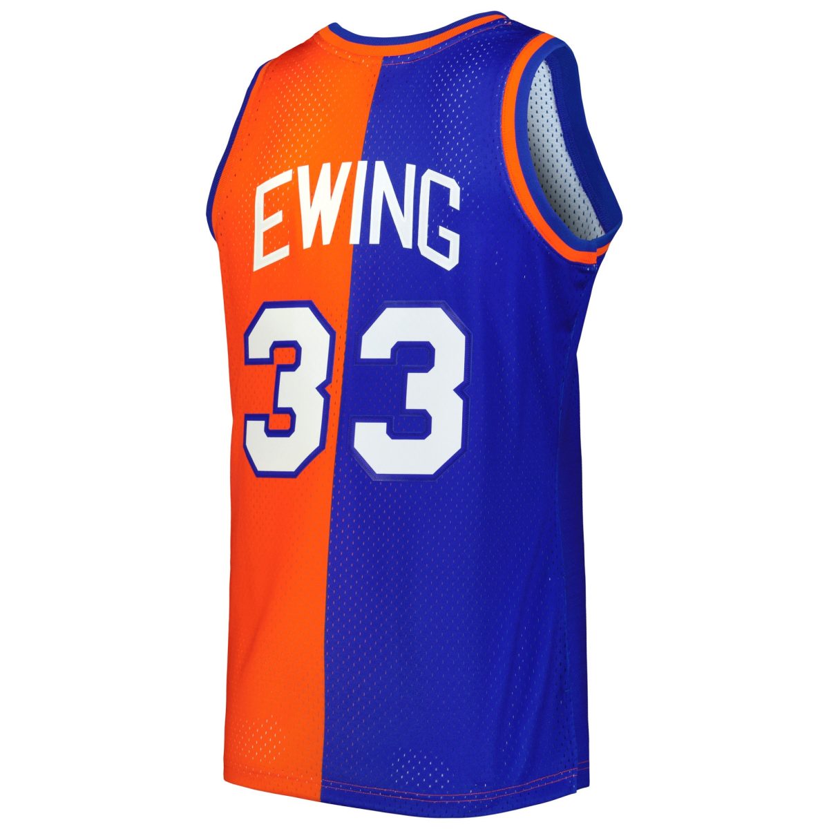 NBA men8217s new york knicks patrick ewing mitchell amp ness blueorange hardwood classics 199192 split swingman jersey Collection - Official Jerseys & Hats | NBA Store