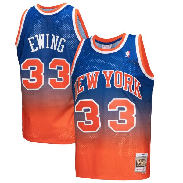 NBA men8217s new york knicks patrick ewing mitchell amp ness orangeroyal 199192 hardwood classics fadeaway swingman player jersey Collection - Official Jerseys & Hats | NBA Store