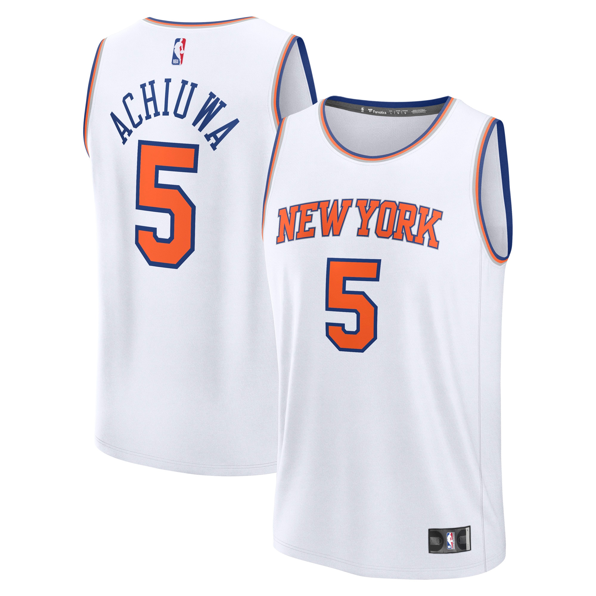 NBA men8217s new york knicks precious achiuwa fanatics white fast break replica player jersey – association edition Collection - Official Jerseys & Hats | NBA Store