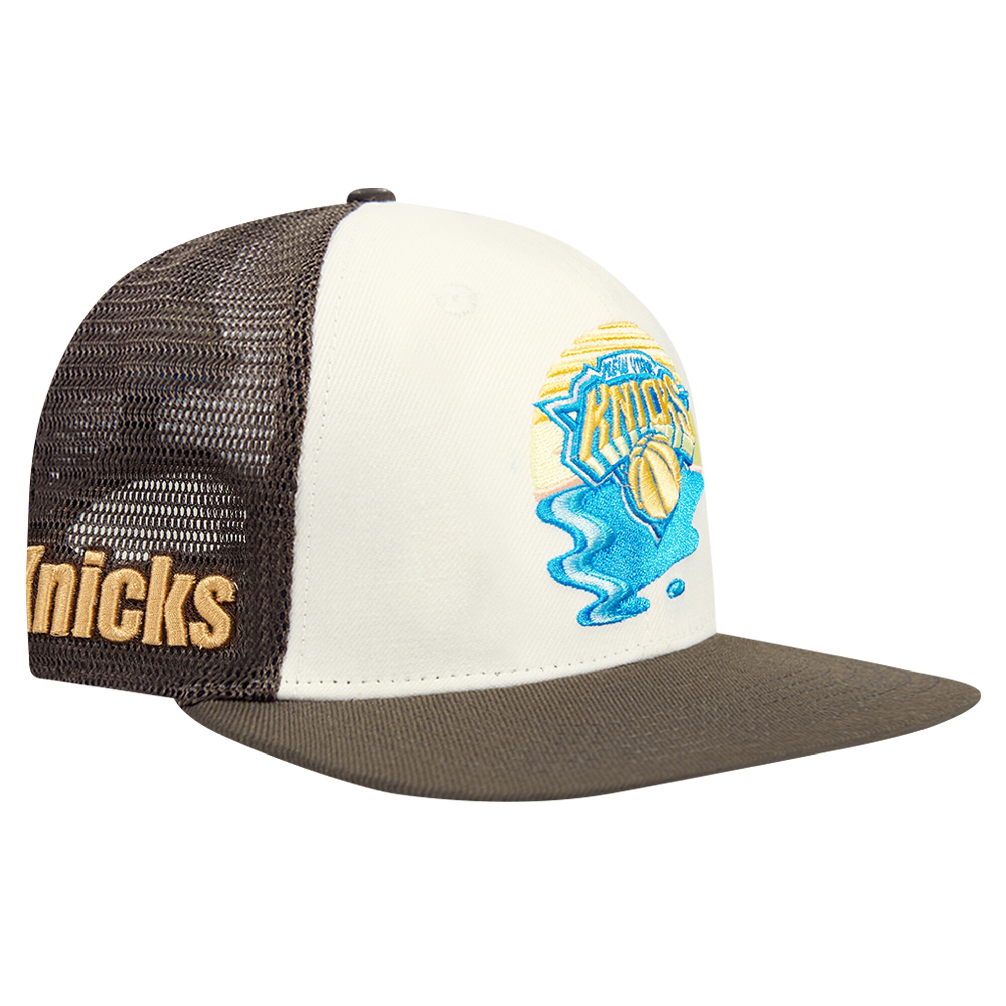 NBA men8217s new york knicks pro standard creambrown glint sunset snapback hat Collection - Official Jerseys & Hats | NBA Store