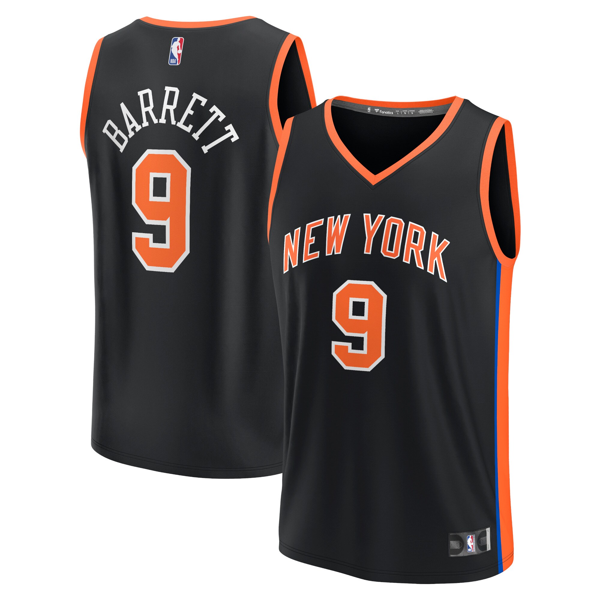 NBA men8217s new york knicks rj barrett fanatics black fastbreak jersey – city edition Collection - Official Jerseys & Hats | NBA Store