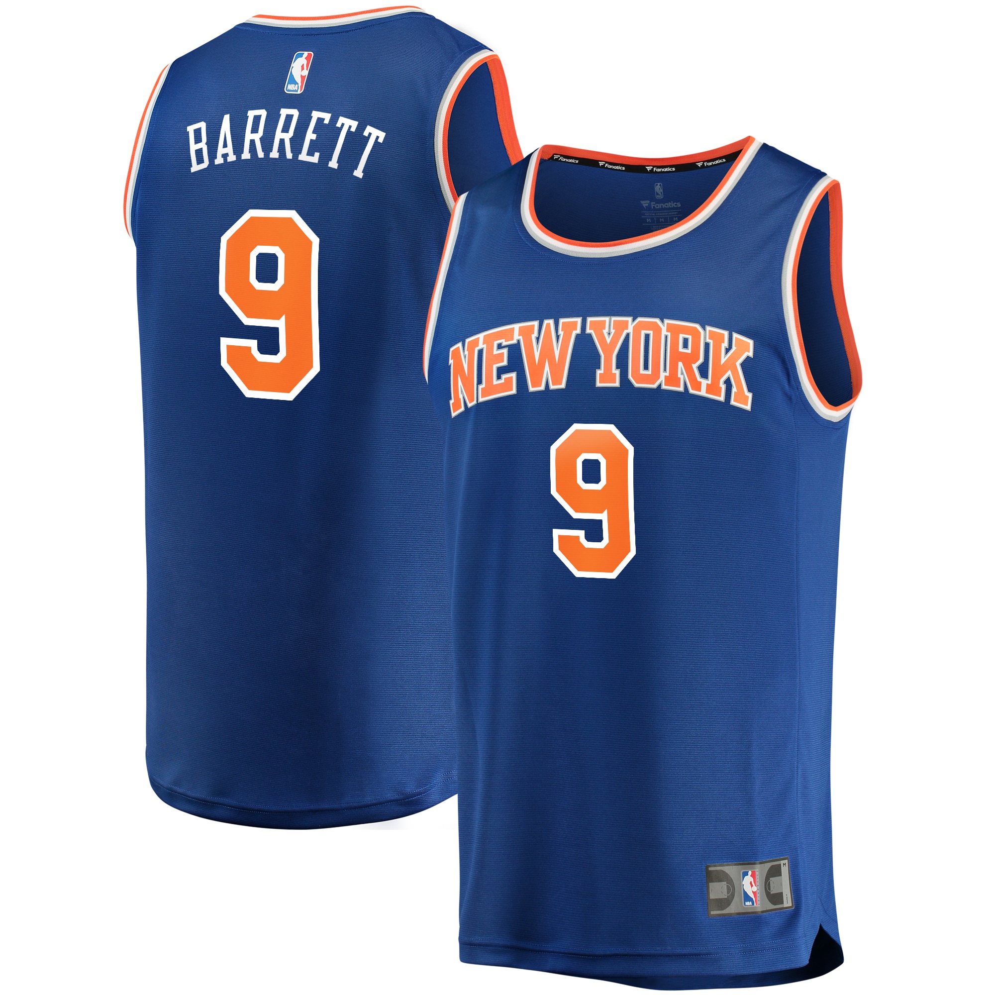 NBA men8217s new york knicks rj barrett fanatics blue replica fast break jersey – icon edition Collection - Official Jerseys & Hats | NBA Store