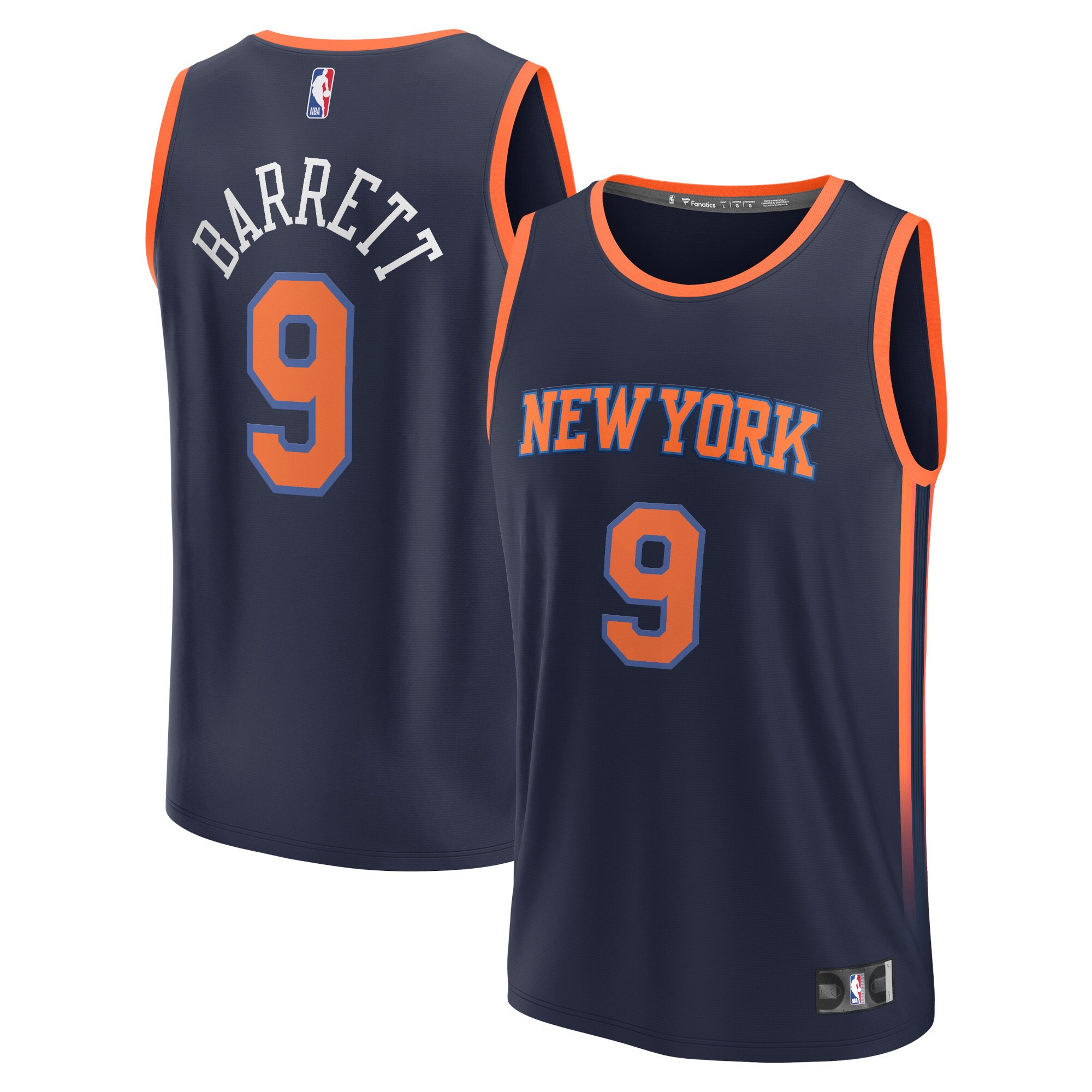 NBA men8217s new york knicks rj barrett fanatics navy fast break replica player jersey – statement edition Collection - Official Jerseys & Hats | NBA Store