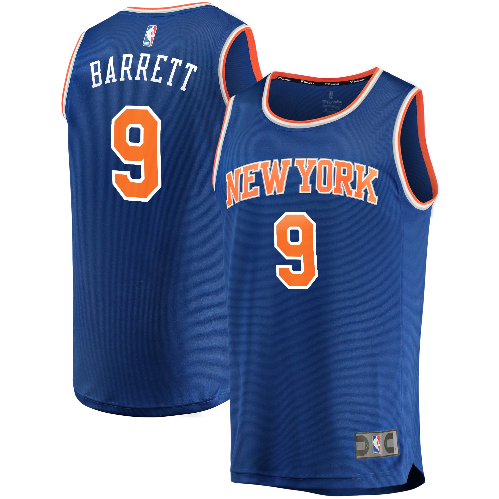 NBA men8217s new york knicks rj barrett fanatics royal fast break replica jersey – icon edition Collection - Official Jerseys & Hats | NBA Store