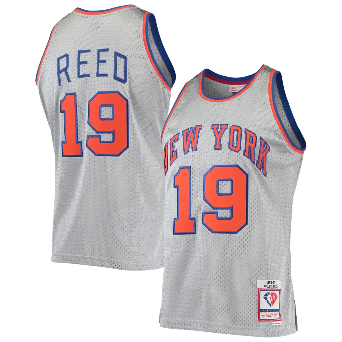 NBA men8217s new york knicks willis reed silver mitchell amp ness 75th anniversary 196970 hardwood classics swingman jersey Collection - Official Jerseys & Hats | NBA Store