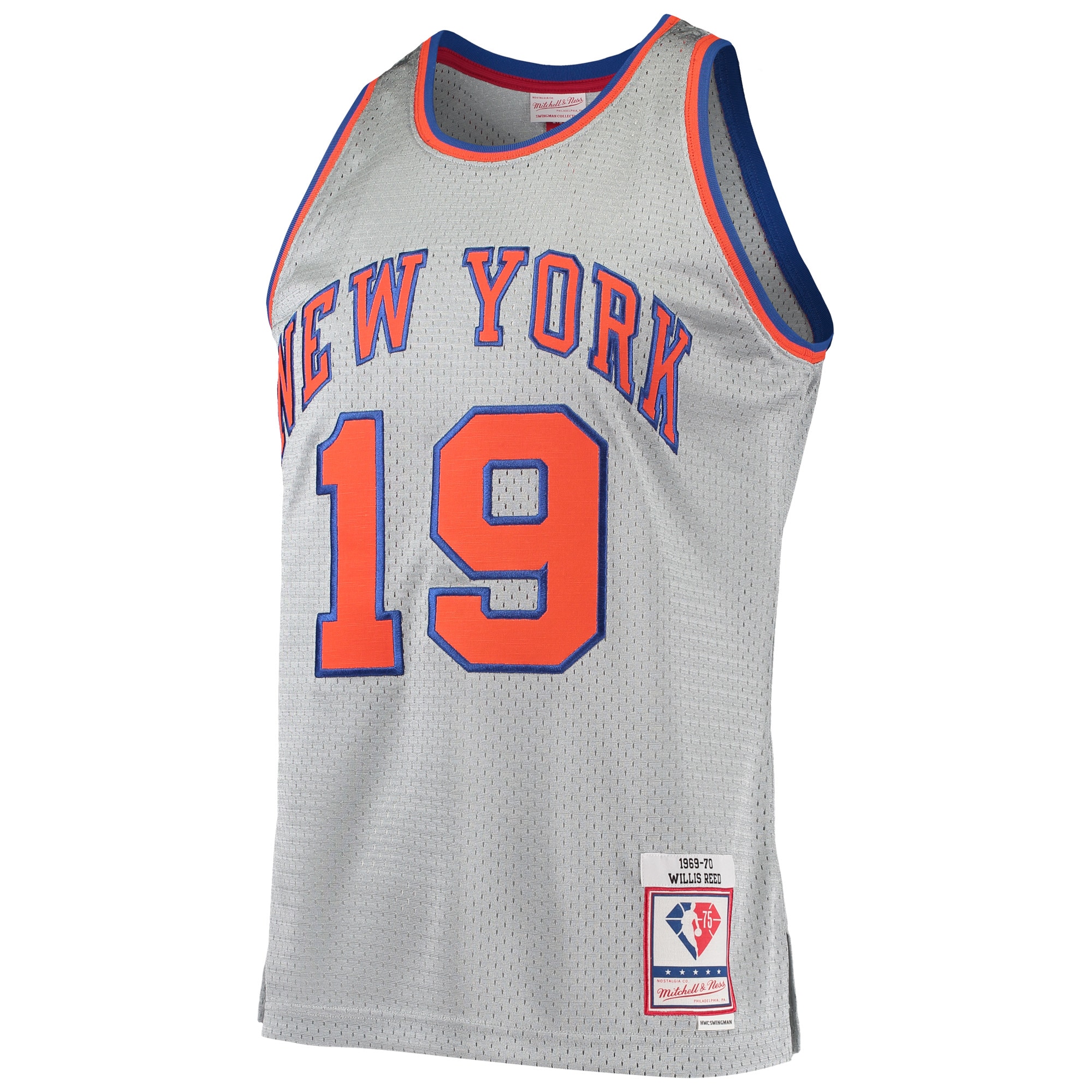 NBA men8217s new york knicks willis reed silver mitchell amp ness 75th anniversary 196970 hardwood classics swingman jersey Collection - Official Jerseys & Hats | NBA Store