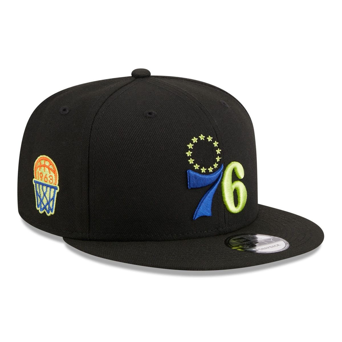 NBA men8217s philadelphia 76ers new era black neon pop 9fifty snapback hat Collection - Official Jerseys & Hats | NBA Store