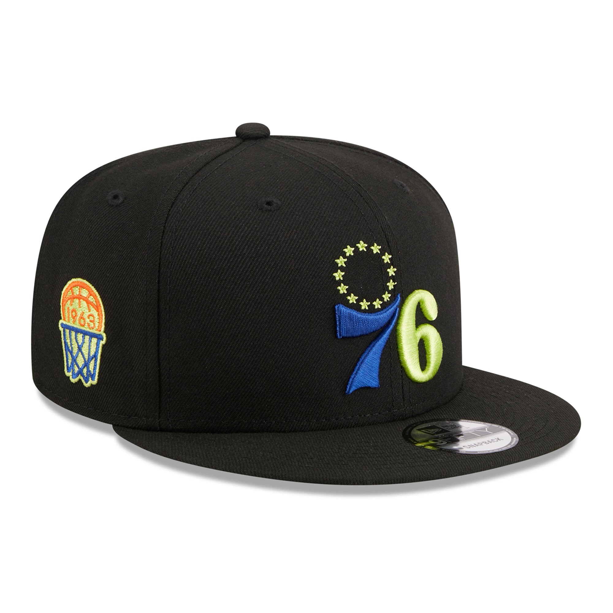NBA men8217s philadelphia 76ers new era black neon pop 9fifty snapback hat Collection - Official Jerseys & Hats | NBA Store