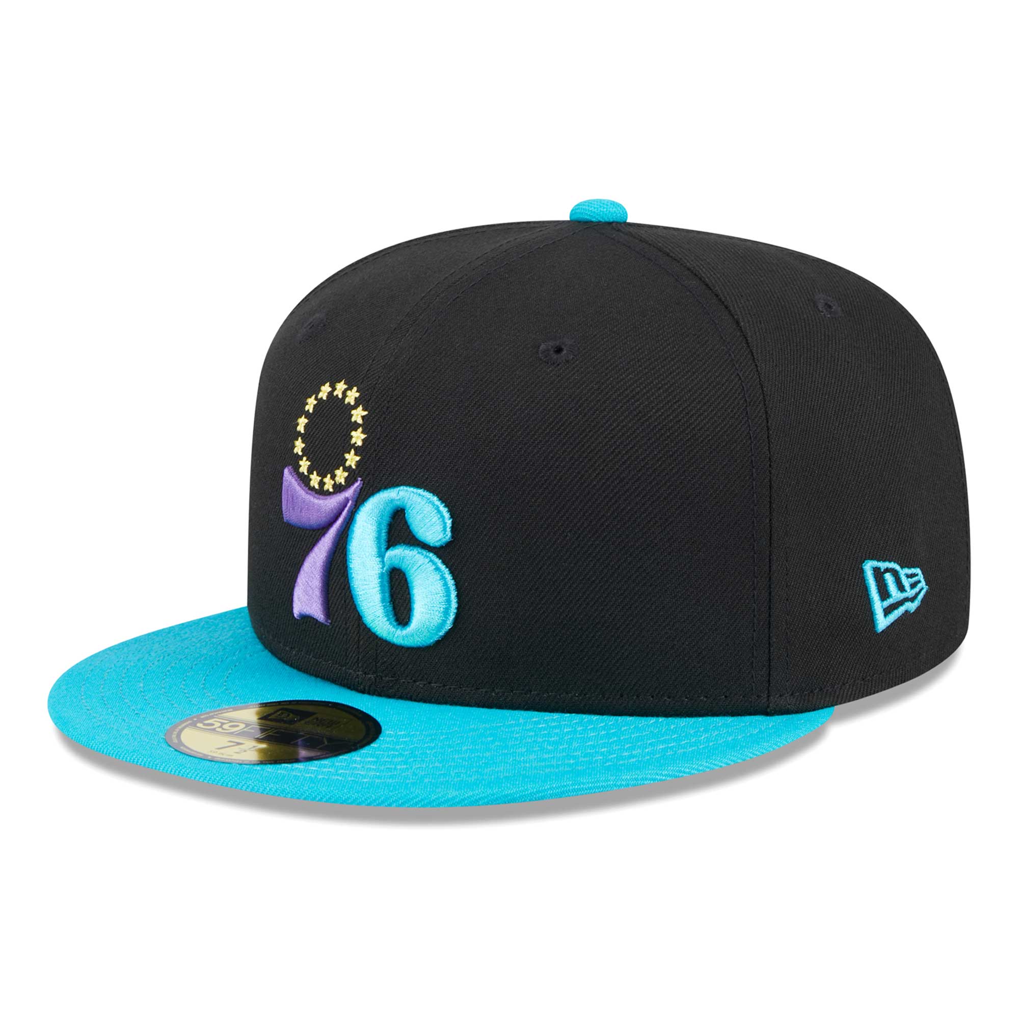 NBA men8217s philadelphia 76ers new era blackturquoise arcade scheme 59fifty fitted hat Collection - Official Jerseys & Hats | NBA Store