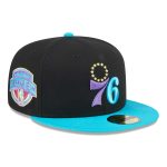 NBA men8217s philadelphia 76ers new era blackturquoise arcade scheme 59fifty fitted hat Collection - Official Jerseys & Hats | NBA Store