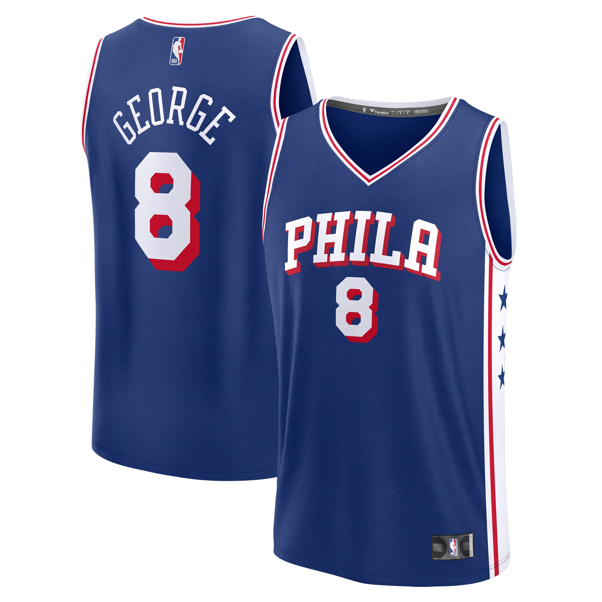 NBA men8217s philadelphia 76ers paul george fanatics royal fast break replica player jersey – icon edition Collection - Official Jerseys & Hats | NBA Store