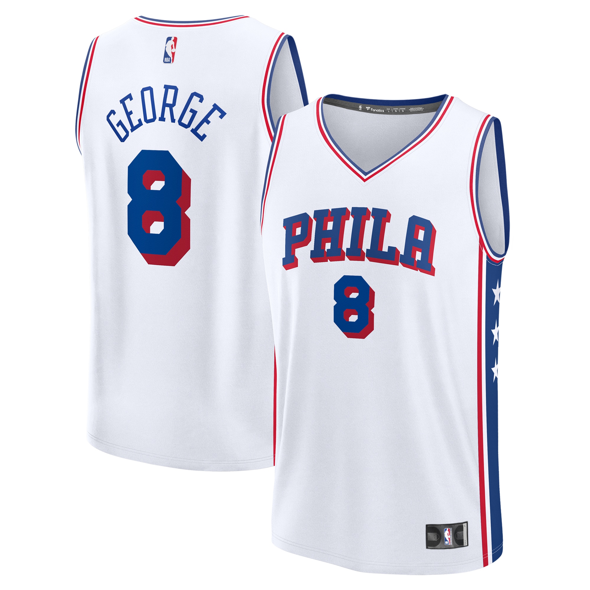 NBA men8217s philadelphia 76ers paul george fanatics white fast break replica player jersey – association edition Collection - Official Jerseys & Hats | NBA Store