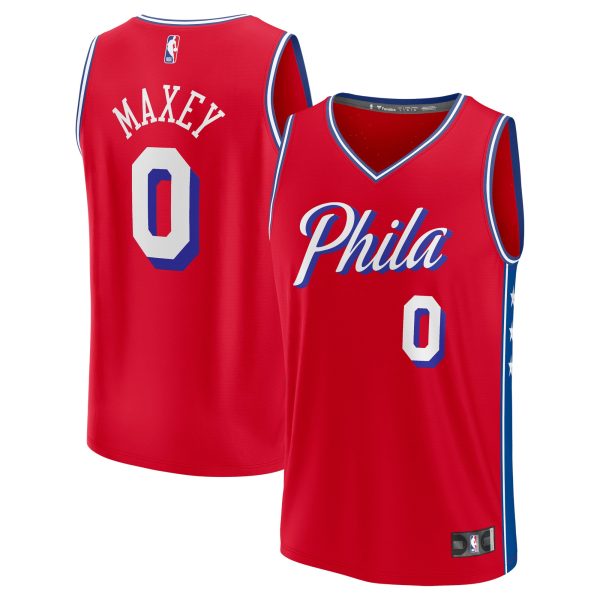 NBA men8217s philadelphia 76ers tyrese maxey fanatics red fast break replica player jersey – statement edition Collection - Official Jerseys & Hats | NBA Store