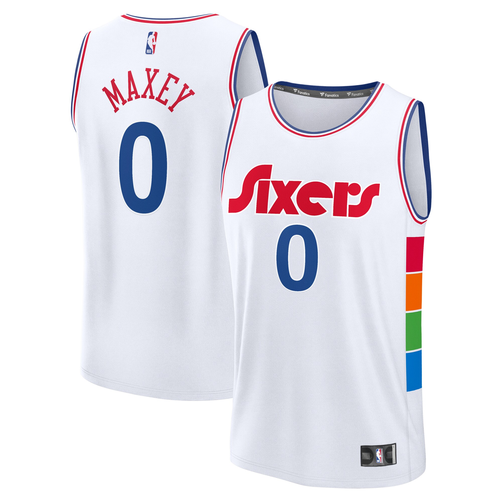 NBA men8217s philadelphia 76ers tyrese maxey fanatics white 202425 fast break player jersey – city edition Collection - Official Jerseys & Hats | NBA Store