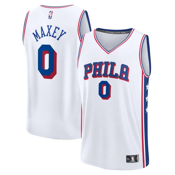 NBA men8217s philadelphia 76ers tyrese maxey fanatics white fast break replica player jersey – association edition Collection - Official Jerseys & Hats | NBA Store
