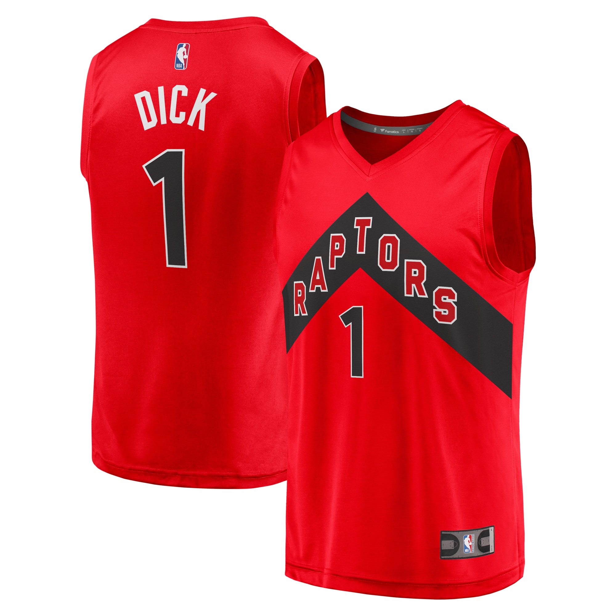 NBA men8217s toronto raptors gradey dick fanatics red fast break player jersey – icon edition Collection - Official Jerseys & Hats | NBA Store