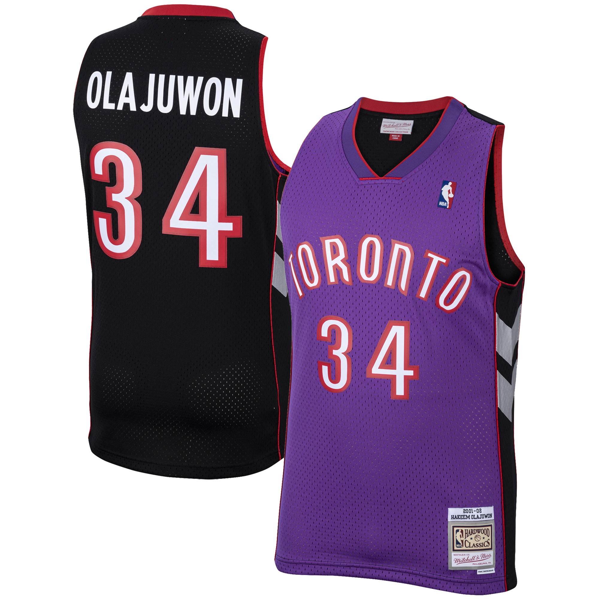 NBA men8217s toronto raptors hakeem olajuwon mitchell amp ness purple 200102 hardwood classics swingman jersey Collection - Official Jerseys & Hats | NBA Store