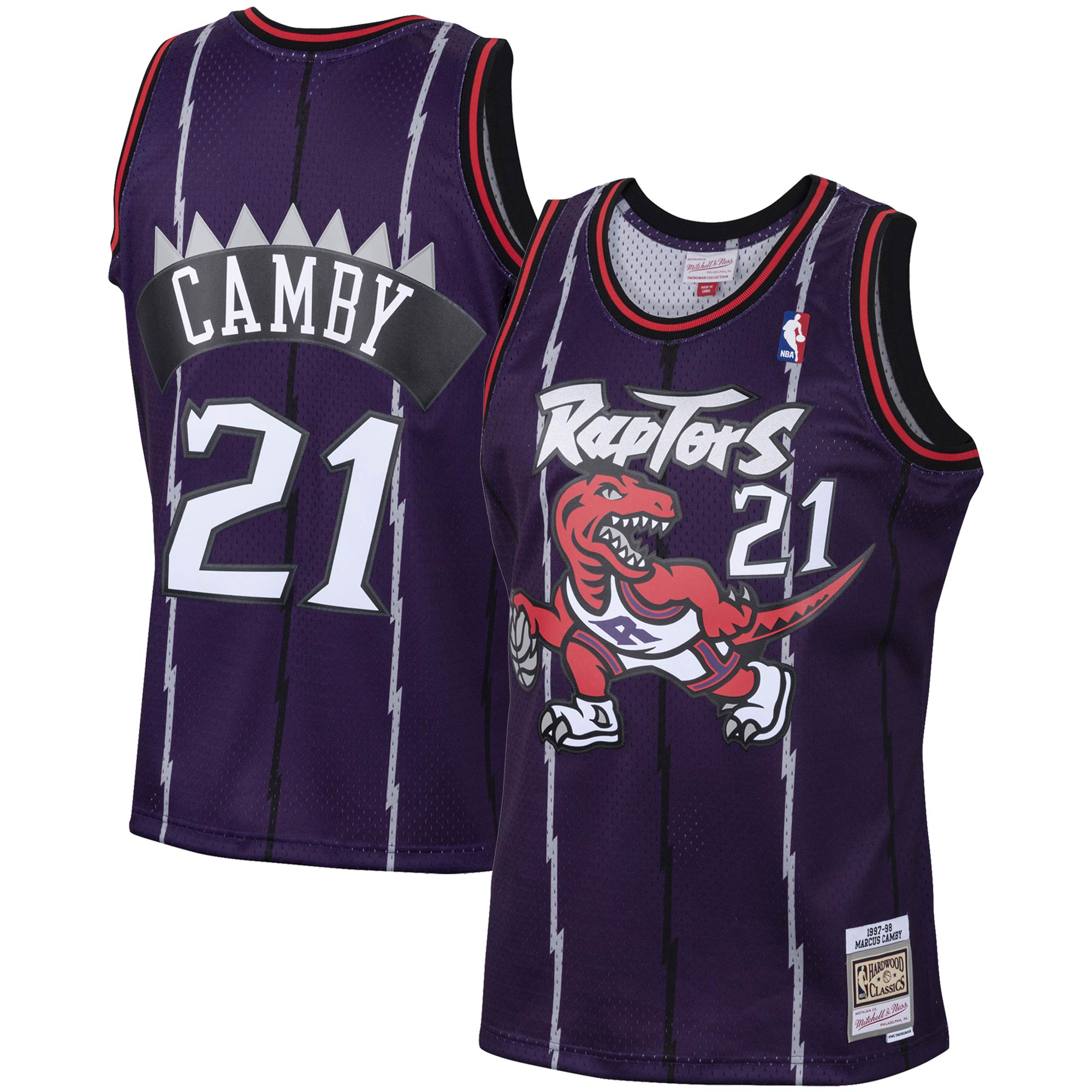 NBA men8217s toronto raptors marcus camby mitchell amp ness purple 199899 hardwood classics swingman jersey Collection - Official Jerseys & Hats | NBA Store
