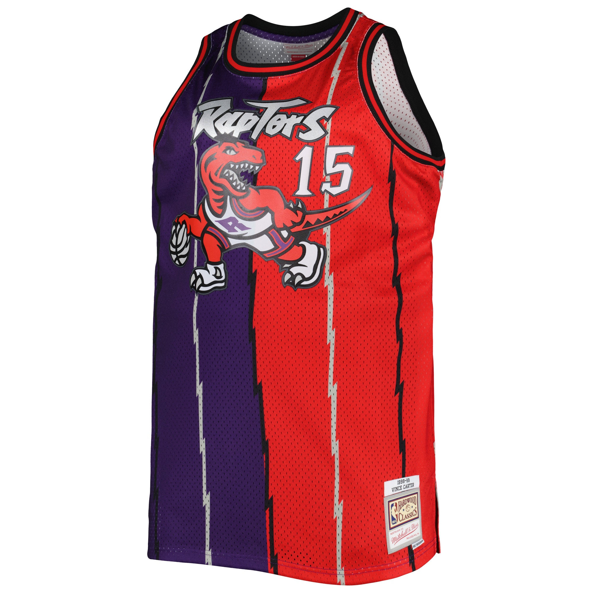 NBA men8217s toronto raptors mitchell amp ness purple red big amp tall hardwood classics 199899 split swingman jersey Collection - Official Jerseys & Hats | NBA Store
