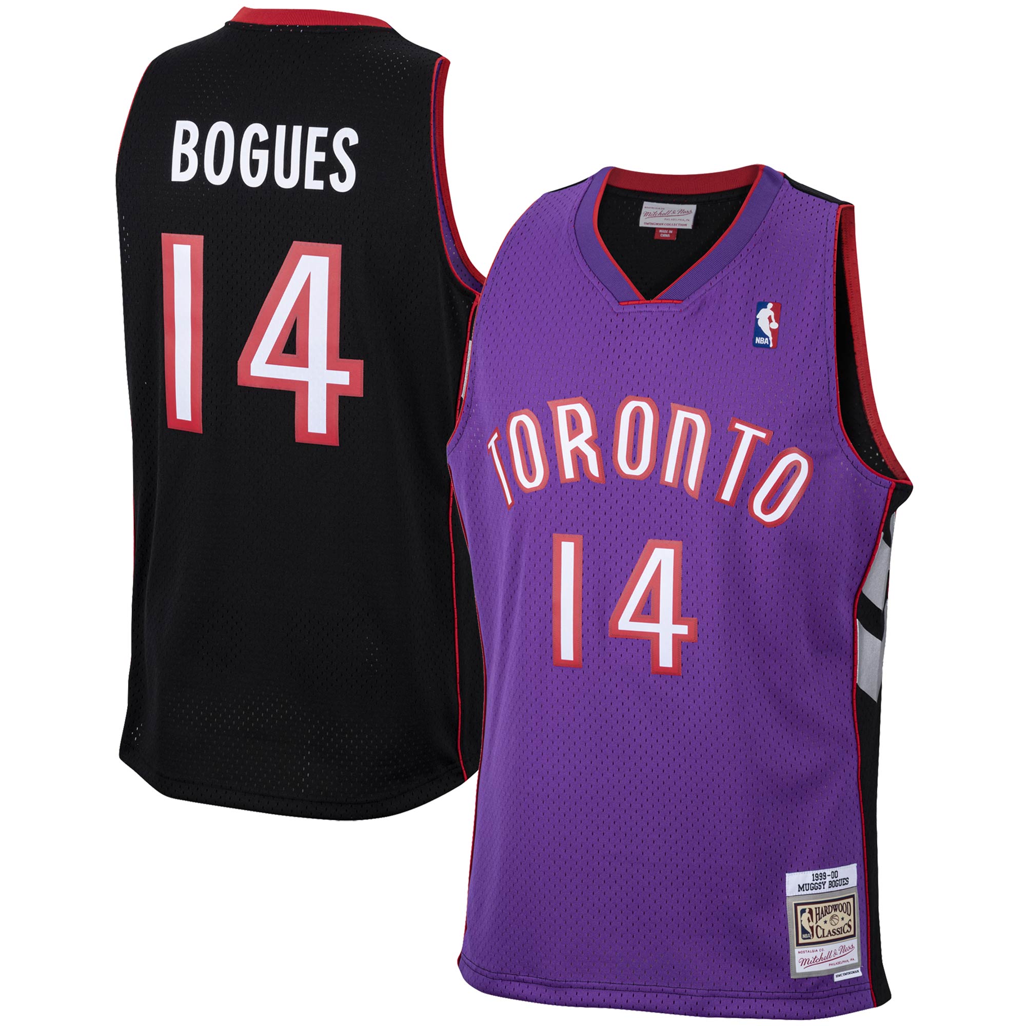 NBA men8217s toronto raptors muggsy bogues mitchell amp ness purple 199900 hardwood classics swingman jersey Collection - Official Jerseys & Hats | NBA Store