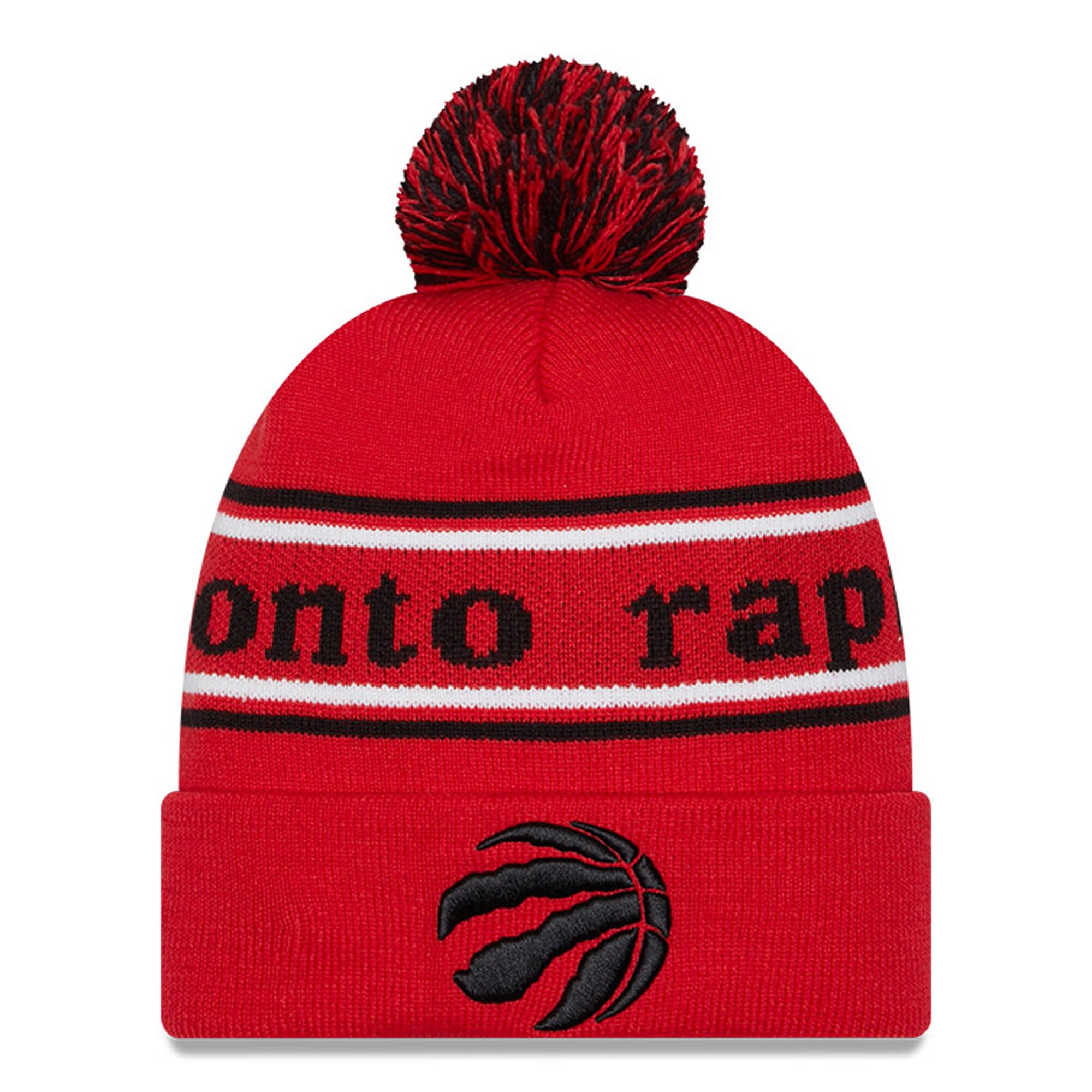 NBA men8217s toronto raptors new era red marquee cuffed knit hat with pom Collection - Official Jerseys & Hats | NBA Store