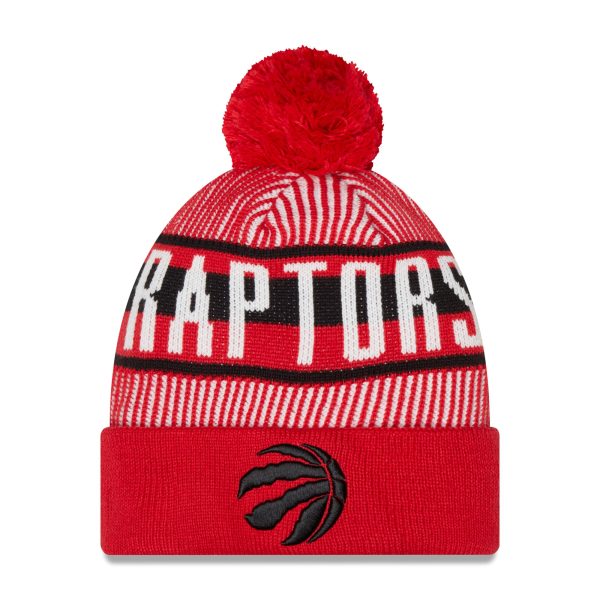NBA men8217s toronto raptors new era red striped cuffed pom knit hat Collection - Official Jerseys & Hats | NBA Store