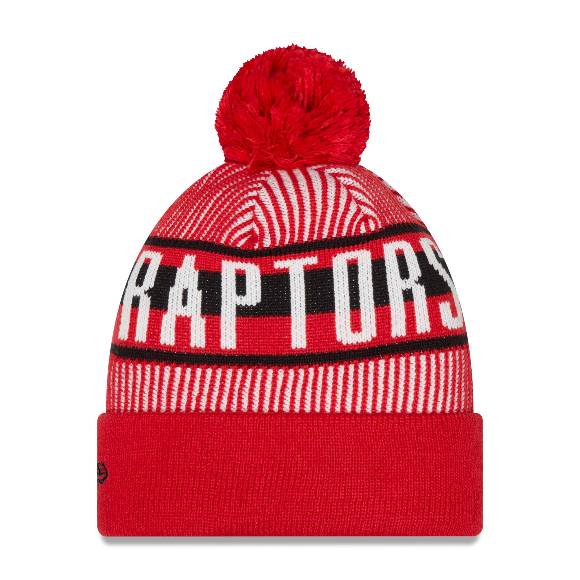 NBA men8217s toronto raptors new era red striped cuffed pom knit hat Collection - Official Jerseys & Hats | NBA Store