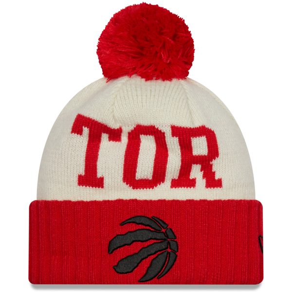 NBA men8217s toronto raptors new era redcream 2022 nba draft on the court cuffed knit hat with pom Collection - Official Jerseys & Hats | NBA Store