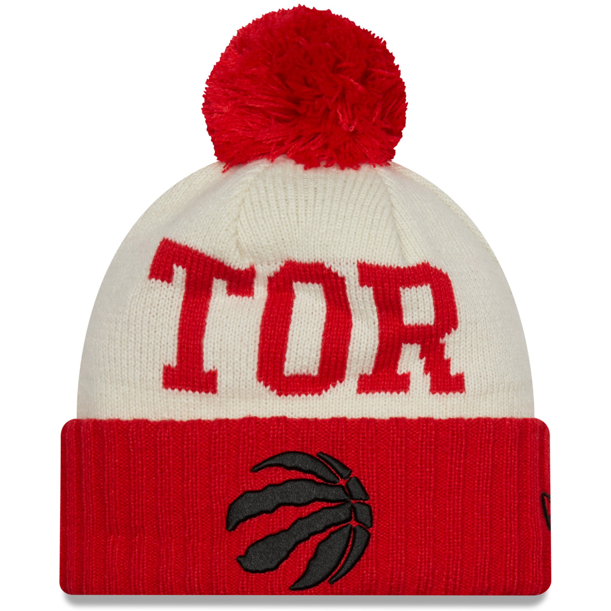 NBA men8217s toronto raptors new era redcream 2022 nba draft on the court cuffed knit hat with pom Collection - Official Jerseys & Hats | NBA Store