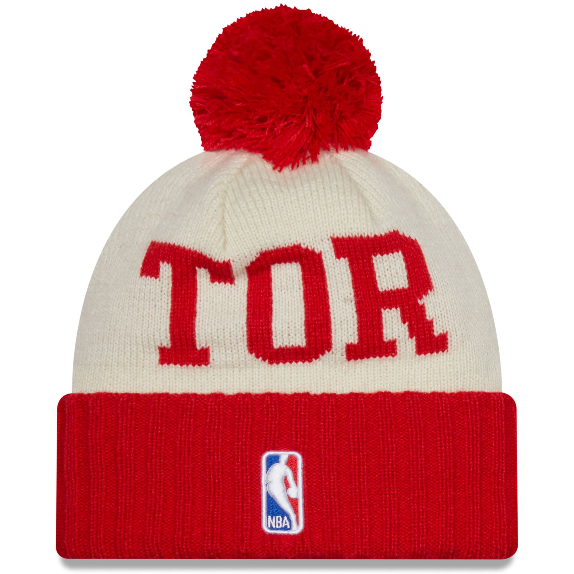 NBA men8217s toronto raptors new era redcream 2022 nba draft on the court cuffed knit hat with pom Collection - Official Jerseys & Hats | NBA Store