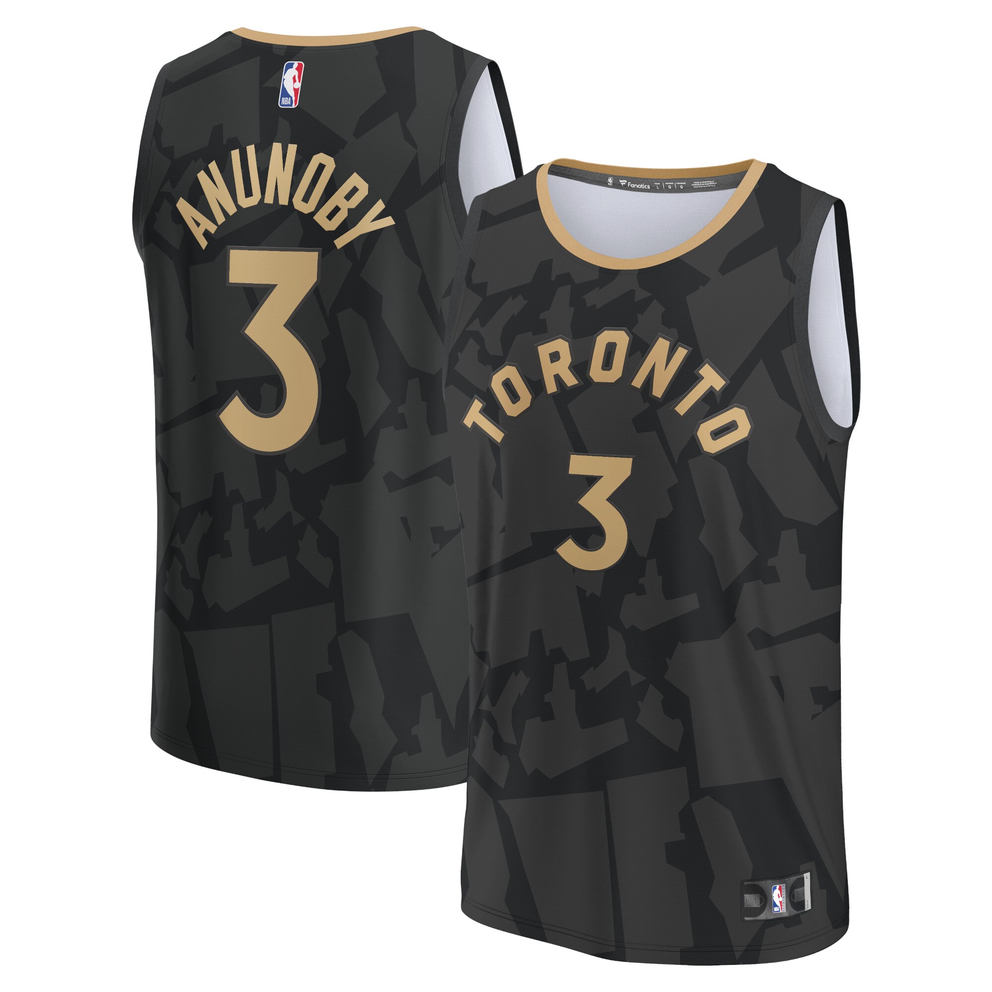 NBA men8217s toronto raptors og anunoby fanatics black fastbreak jersey – city edition Collection - Official Jerseys & Hats | NBA Store