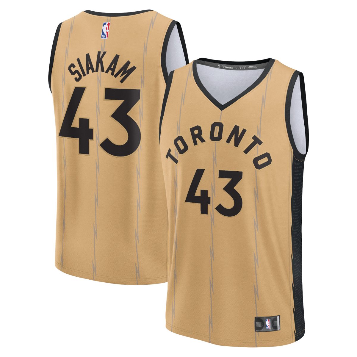 NBA men8217s toronto raptors pascal siakam fanatics gold fast break jersey – city edition Collection - Official Jerseys & Hats | NBA Store