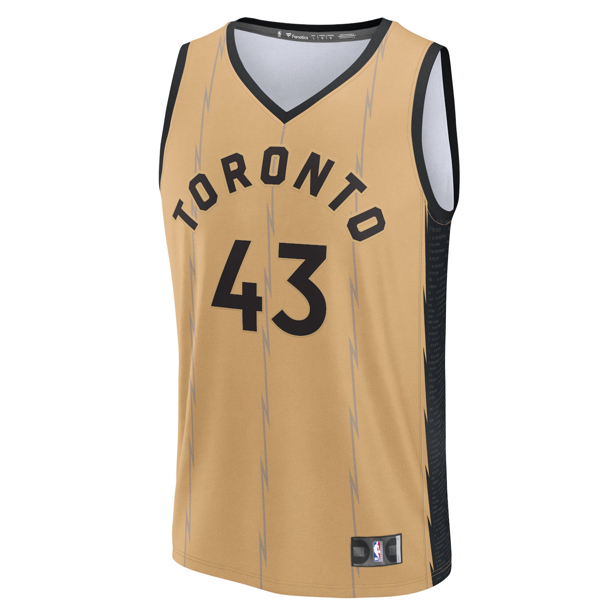 NBA men8217s toronto raptors pascal siakam fanatics gold fast break jersey – city edition Collection - Official Jerseys & Hats | NBA Store