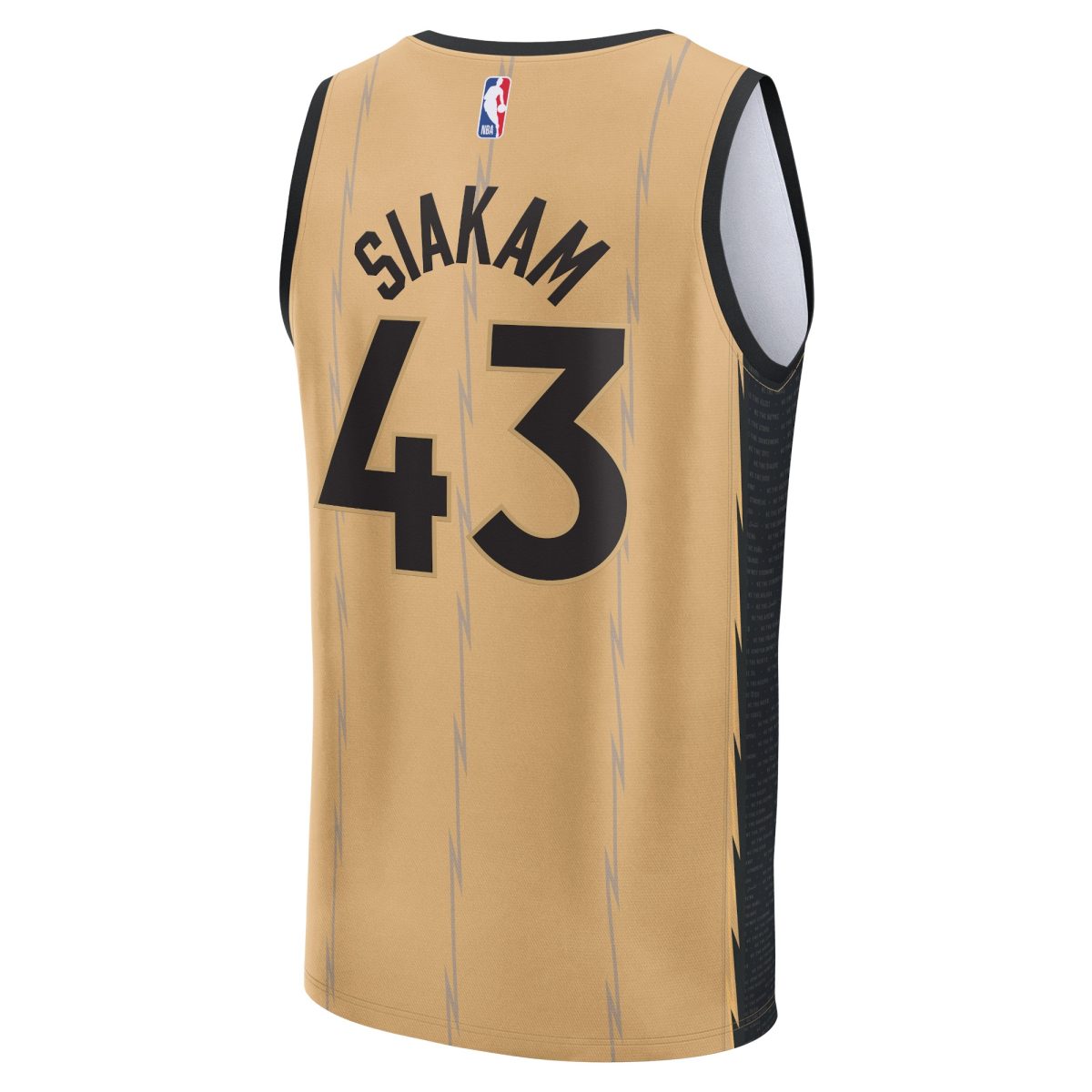NBA men8217s toronto raptors pascal siakam fanatics gold fast break jersey – city edition Collection - Official Jerseys & Hats | NBA Store
