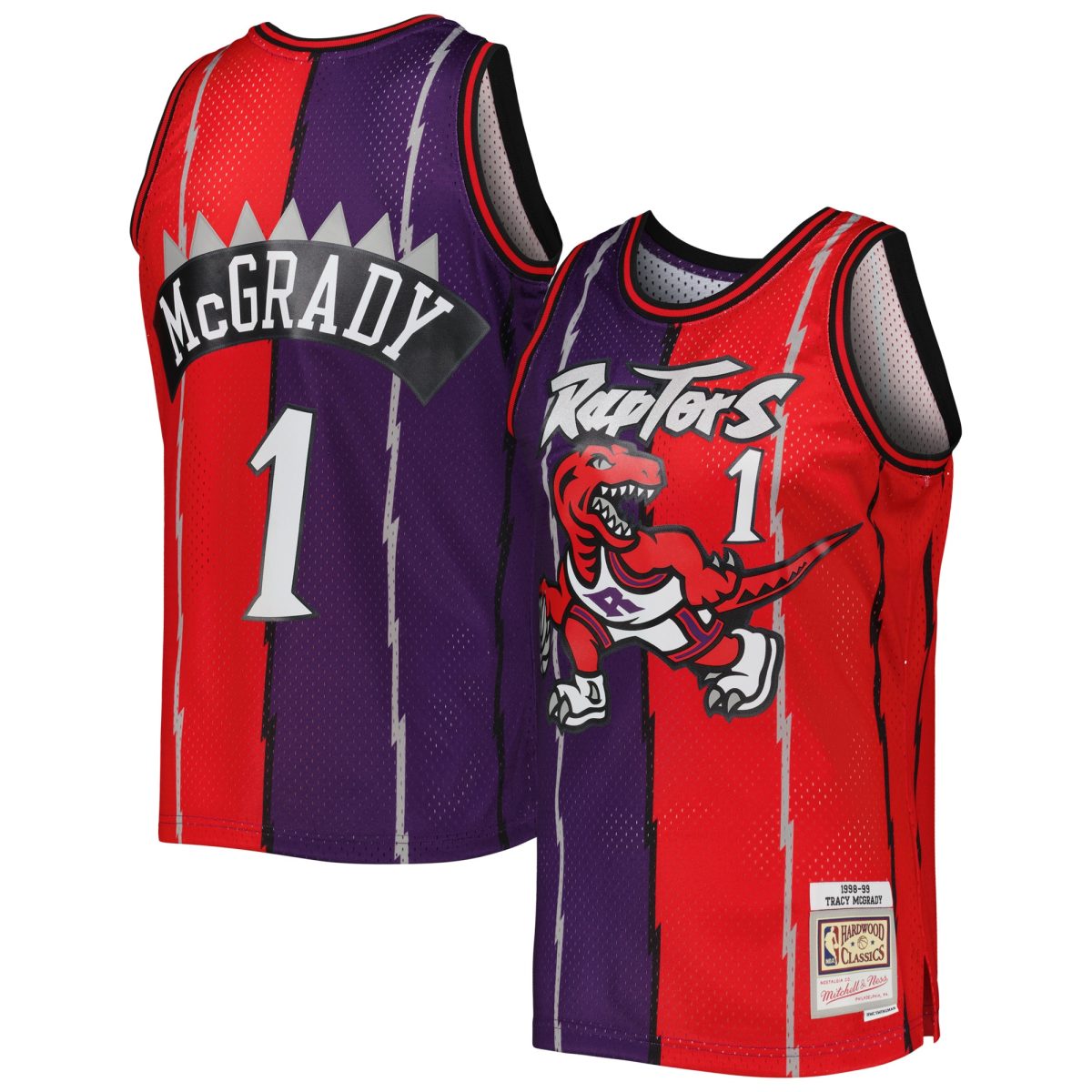 NBA men8217s toronto raptors tracy mcgrady mitchell amp ness purplered hardwood classics mitchell amp ness split swingman jersey Collection - Official Jerseys & Hats | NBA Store