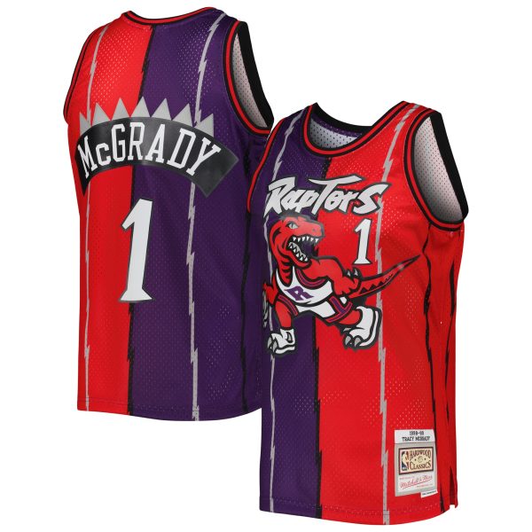 NBA men8217s toronto raptors tracy mcgrady mitchell amp ness purplered hardwood classics mitchell amp ness split swingman jersey Collection - Official Jerseys & Hats | NBA Store