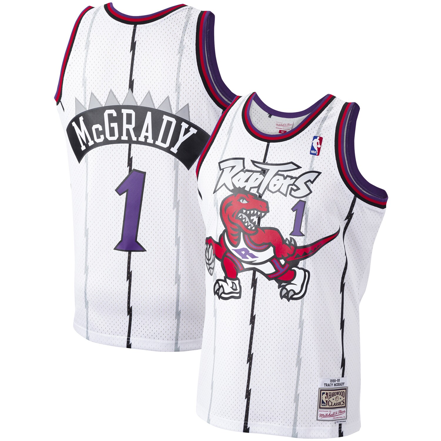 NBA men8217s toronto raptors tracy mcgrady mitchell amp ness white 199899 hardwood classics swingman jersey Collection - Official Jerseys & Hats | NBA Store