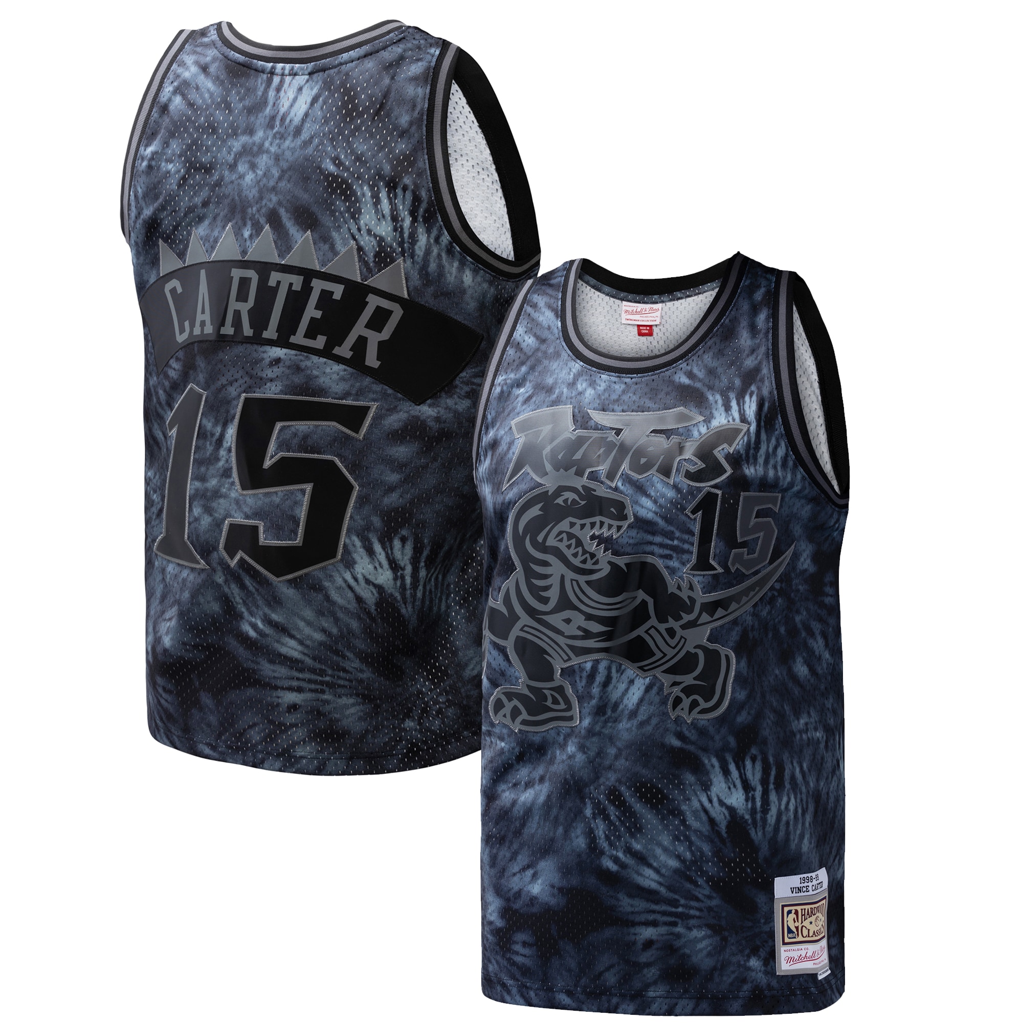 NBA men8217s toronto raptors vince carter mitchell amp ness black hardwood classics 199899 tie-dye swingman jersey Collection - Official Jerseys & Hats | NBA Store